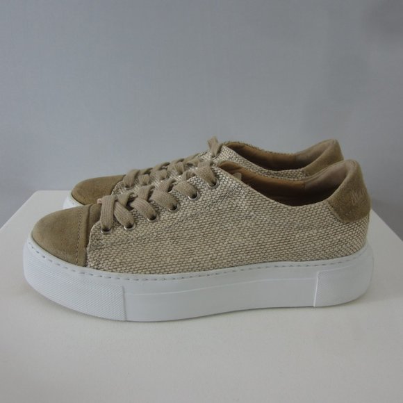 Dirndl + Bua Womens 7.5 EU 38 Beige Suede Lace Up Sneakers Shoes 1588 - Picture 10 of 11